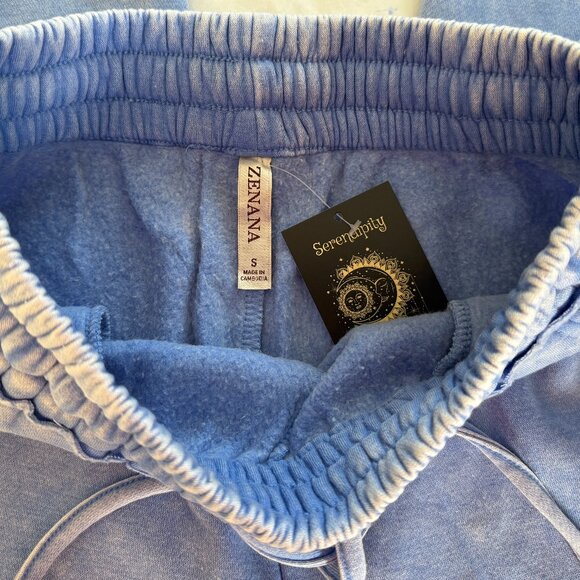 Zenana Outfitters Comfy Fleece Mineral Wash High Rise Flare Leg Lounge Pants - Picture 10 of 13